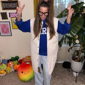 H&M Long Line Line Quilted Vest